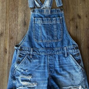 Abercrombie & Fitch Light Blue Denim Overalls
